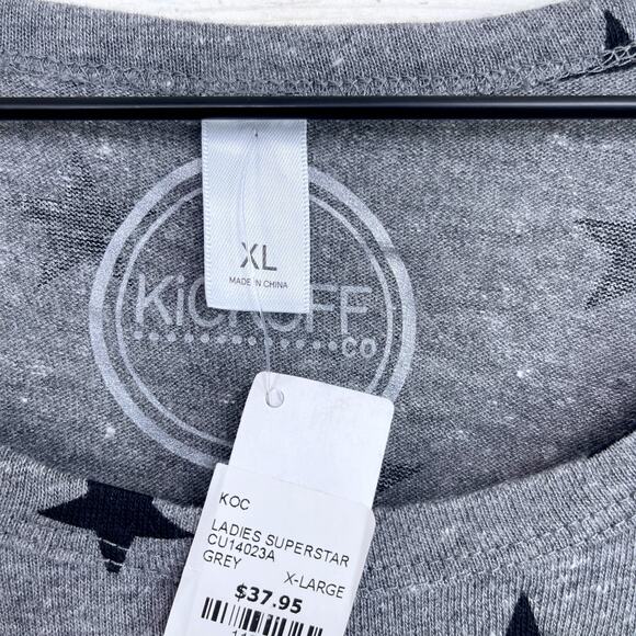 Clemson Tigers Star Print T Shirt Gray Short Sleeve Kickoff Couture Womens XL - Picture 5 of 7